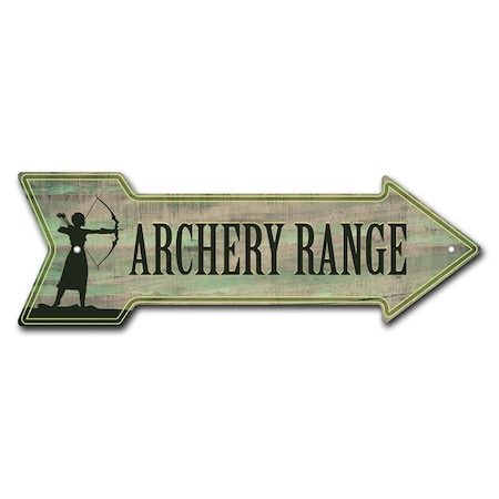 Archery Range Arrow Sign Funny Home Decor 18in Wide